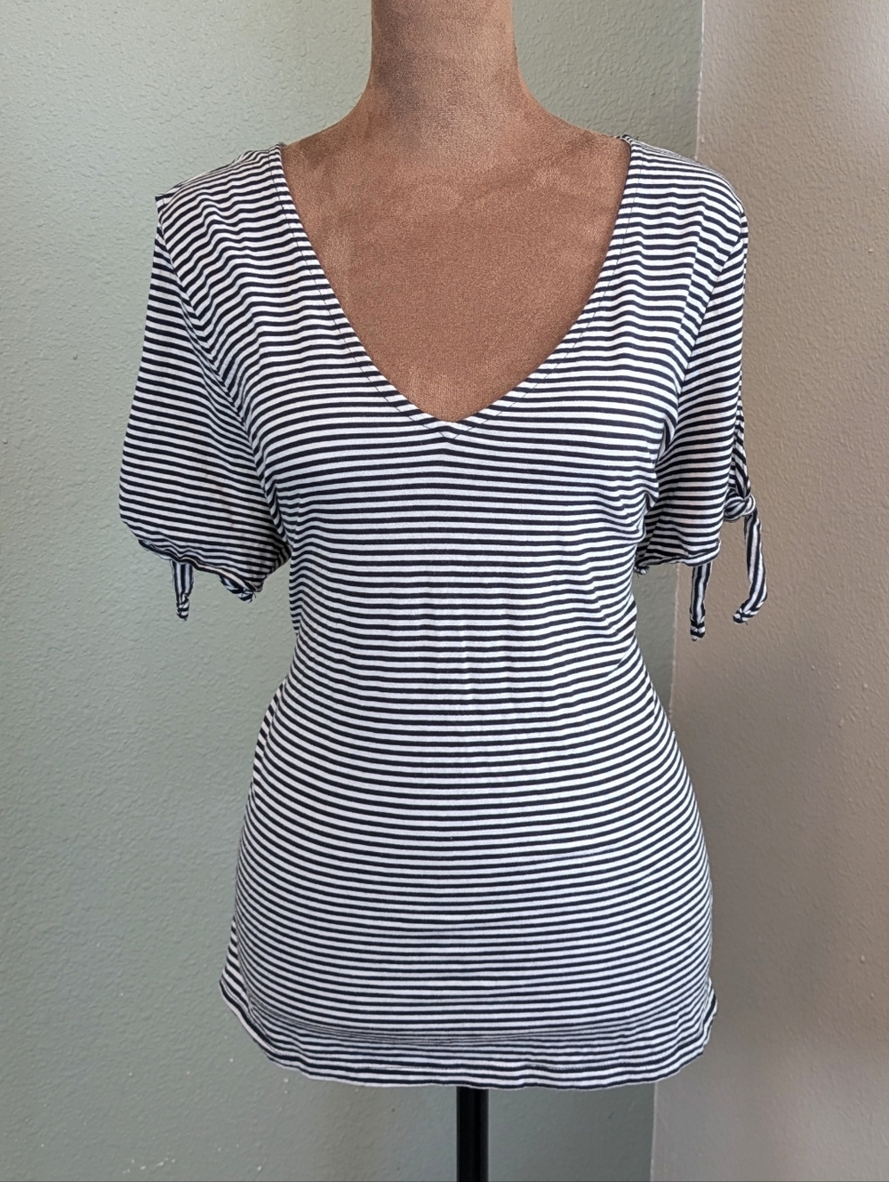 Michael Kors Black & White Striped Tee
